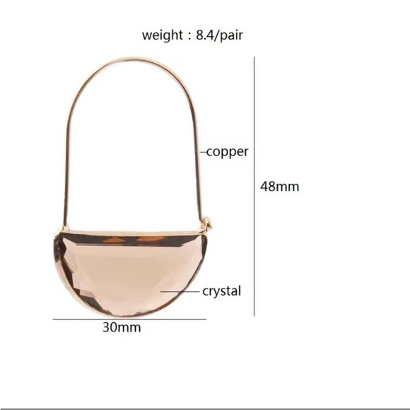 Copper Red and Gold Crystal Earrings - Picture 3 of 7